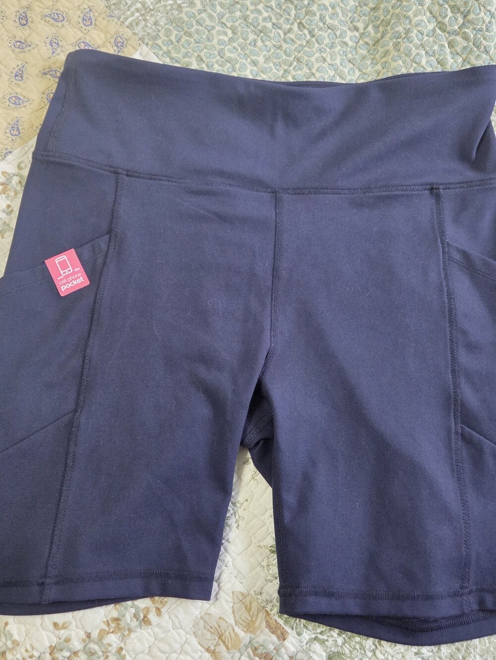 Marika Navy Active Bike Shorts with Side Pocket